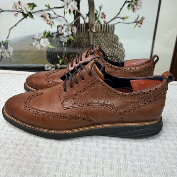 Cole Haan Mens Size 12M Grand Evolution Leather Wingtip Oxford Shoes Brown - Picture 1 of 9